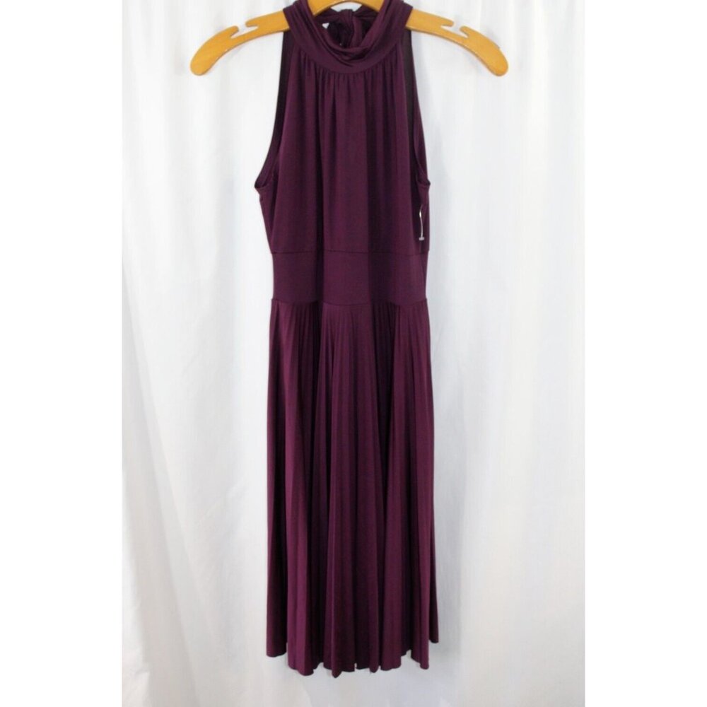 Soprano Womens Red Sleeveless Pleated Halter Tie Neck Dress S